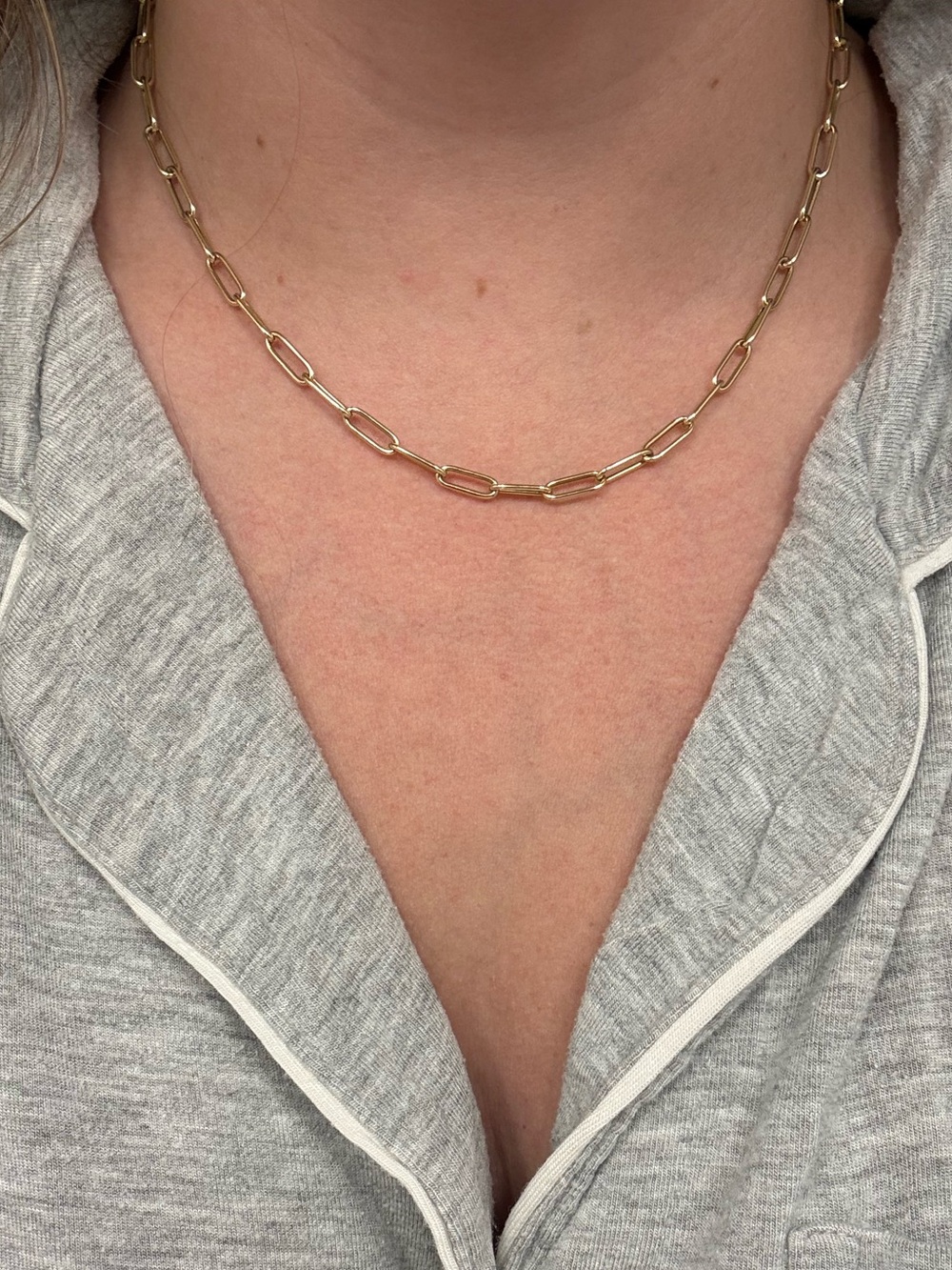 Gold Paperclip Chain Necklace - Women's Jewelry